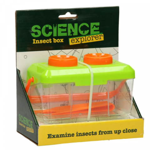 Játékok 3-5 éveseknek - Cutie pentru examinarea insectelor, cu lupa si pensete, capac verde
