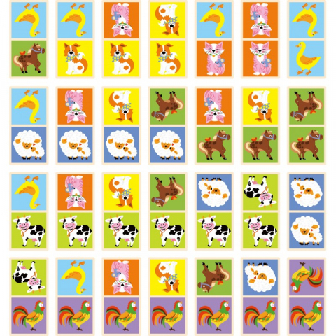 Jucarii 3-5 ani - Viga-Domino cu imagini Animale de la ferma, Viga