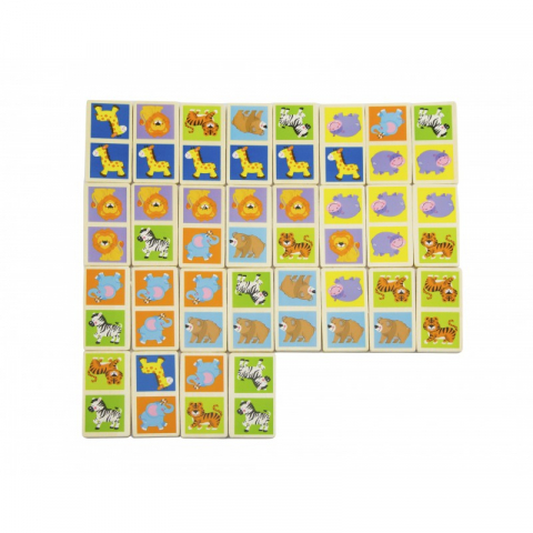 Jucarii 3-5 ani - Viga-Domino cu imagini Animale salbatice, Viga