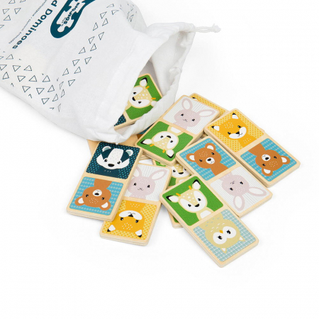 BIGJIGS Toys-Domino din lemn - Animalute din padure [2]