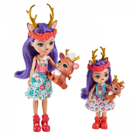 Enchantimals Set Papusi Surori Si Animalutele Lor Danessa Deer Si Sprint Si Danetta Deer Si Fleet [3]