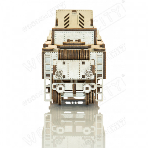 Expres cu vagon pe sine - puzzle mecanic 3D, Wooden.City [3]