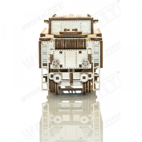 Expres cu vagon pe sine - puzzle mecanic 3D, Wooden.City [2]