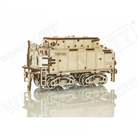 Játékok 9-12 éveseknek - Expres cu vagon pe sine - puzzle mecanic 3D, Wooden.City