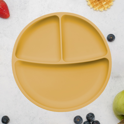 Jucarii 1-3 ani - APPEKIDS-Farfurie compartimentata din silicon cu ventuza, AppeKids - Honey