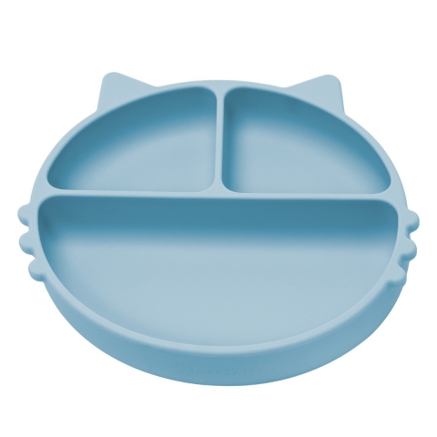 APPEKIDS-Farfurie compartimentata din silicon cu ventuza, AppeKids - Kitty - Aqua Blue [4]