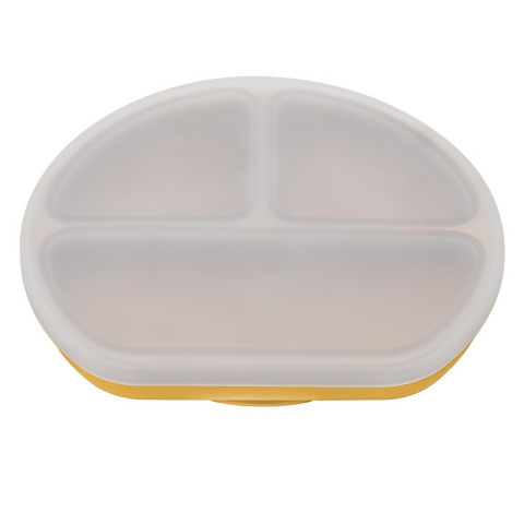 Farfurie compartimentata din silicon cu ventuza si capac, AppeKids - Honey [4]