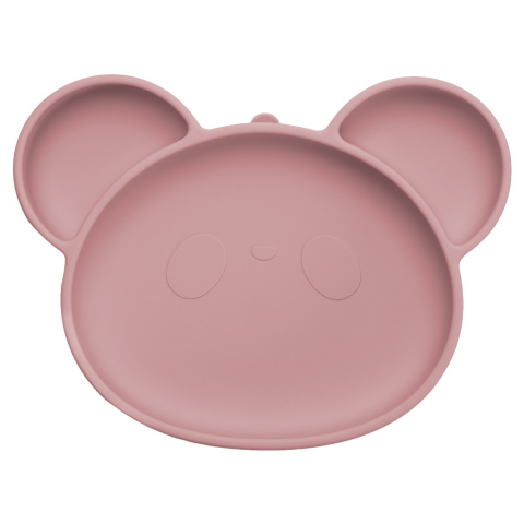 APPEKIDS-Farfurie din silicon cu ventuza, AppeKids, Panda - Old Rose [4]