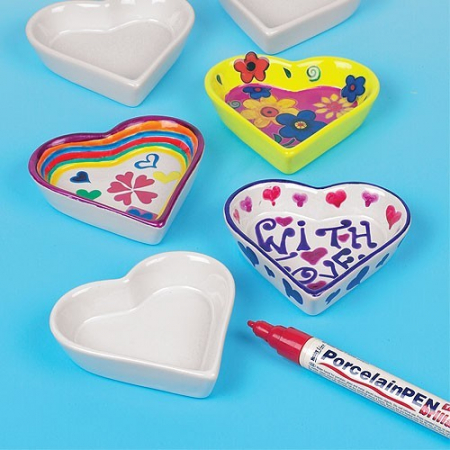 Lucru manual copii - Baker Ross Farfuriute ceramica inimioara - Baker Ross