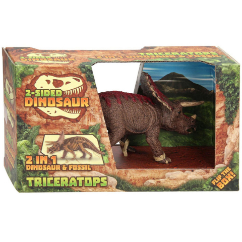 Játékok 3-5 éveseknek - Figurina Triceratops 2 in 1 dinozaur si fosila