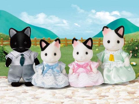 Epoch -Figurine Sylvanian Families-Familia Pisicutelor Tuxedo [1]
