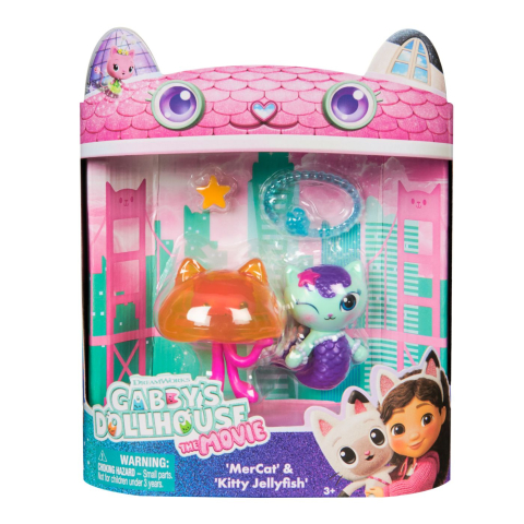 Jucarii educative - Spin Master-Gabbys Dollhouse Filmul Set 2 Figurine Mercat Si Pisicuta Meduza Si Accesorii
