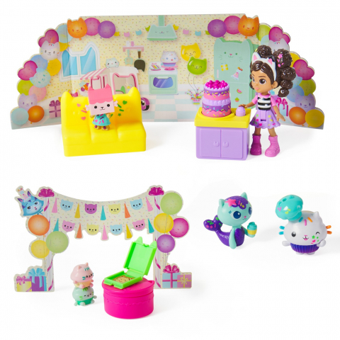 Gabbys Dollhouse Set Figurine Pentru Ziua De Nastere A Lui Cakey [1]