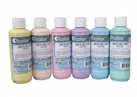 Oktató játékok - OColor-Guasa lavabila 6 x 250 ml, culori pastel