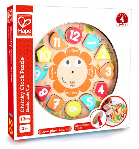 Jucarii 3-5 ani - Hape Ceas Din Lemn
