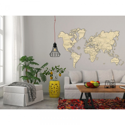 Wooden City-Harta lumii puzzle 3D de perete (XXL) [5]