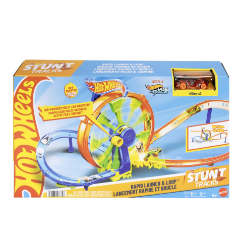 Jucarii educative - Mattel-Hot Wheel Stunt Tracks Cursa Lansare Rapida In Bucla