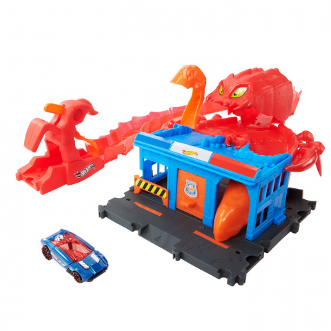 Jucarii 3-5 ani - Hot Wheels City Pista Inamicilor Sectia De Politie