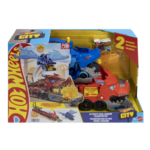 Oktató játékok - Hot Wheels City Transportator Suprem Cu 2 Dragoni