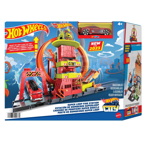 Jucarii educative - Mattel-Hot Wheels Statia De Pompieri Super Loop