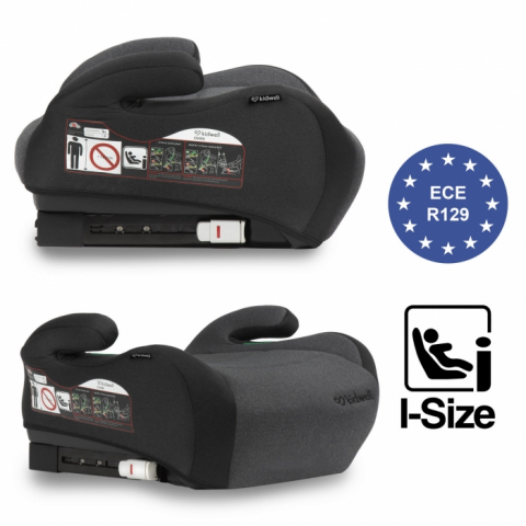 Inaltator auto 125-150 cm, cu ISOFIX Kidwell Ovan - Black Gray [3]