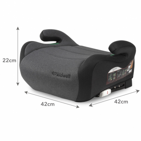 Inaltator auto 125-150 cm, cu ISOFIX Kidwell Ovan - Black Gray [7]