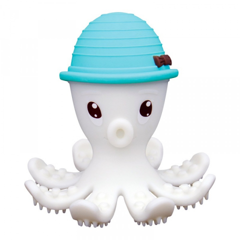 Jucarii 0-12 luni - Mombella-INEL GINGIVAL DIN SILICON, MOMBELLA - OCTOPUS ALBASTRU