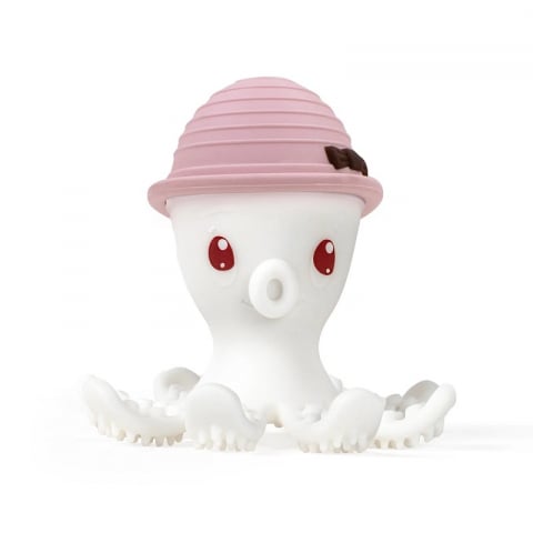 Jucarii 0-12 luni - Mombella-INEL GINGIVAL DIN SILICON, MOMBELLA - OCTOPUS OLD ROZE