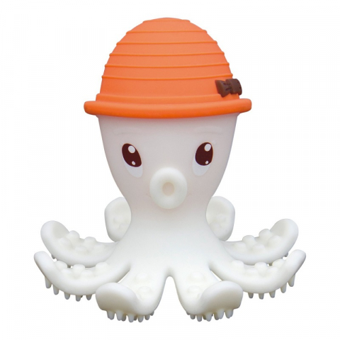 Jucarii 0-12 luni - Mombella-INEL GINGIVAL DIN SILICON, MOMBELLA - OCTOPUS ORANGE