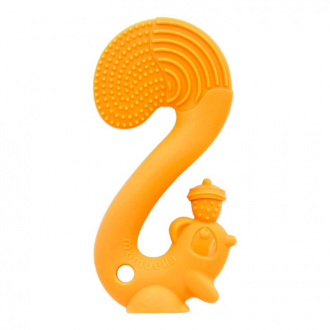 Jucarii 0-12 luni - Mombella-INEL GINGIVAL DIN SILICON, MOMBELLA - VEVERITA ORANGE