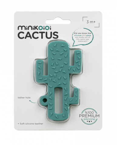 Minikoioi-Inel gingival Minikoioi, 100% Premium Silicone, Cactus  – Aqua Green [1]