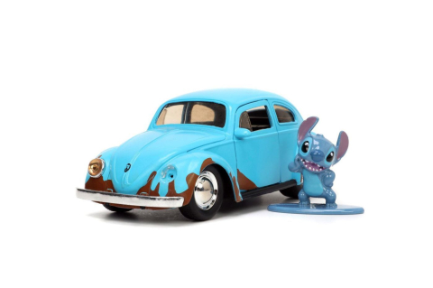 Jada Disney Stitch Set Figurina Stitch Si Masinuta Metalica Volkswagen Beetle Scara 1 La 32 [1]