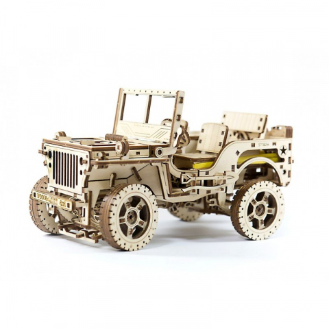 Jucarii 9-12 ani - Wooden City-Jeep Willys MB 4x4 - puzzle 3D mecanic