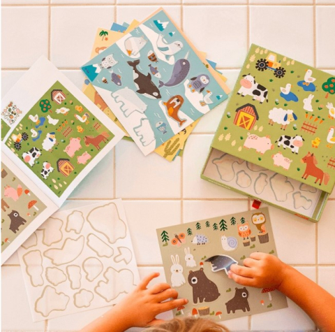 Oktató játékok - Joc creativ cu autocolante, Animale si habitatul lor, APLI, 3 ani+