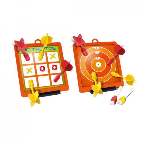 Cadouri 4 ani - Bufnitel-Joc darts magnetic 2 in 1 - X si 0