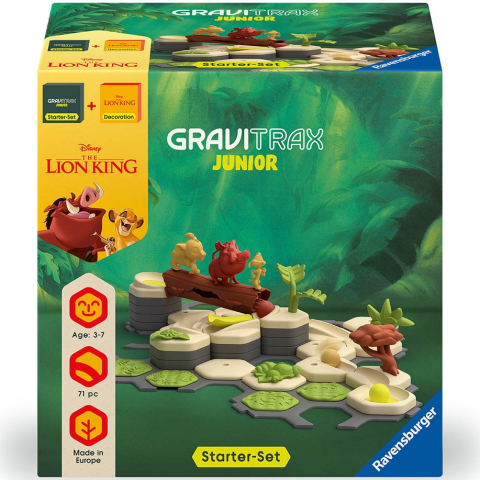 Jucarii educative - Ravensburger-Joc de constructie Gravitrax Junior - Lion King - Set de baza Gravitrax Junior + extensia Disney - Regele Leu