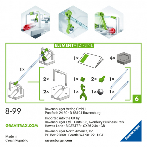 Joc de constructie Gravitrax Zipline, Tiroliana, set de accesorii, multilingv incl. RO [3]