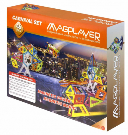 Szezonális játékok - Magplayer-Joc-de-constructie-magnetic-46-piese