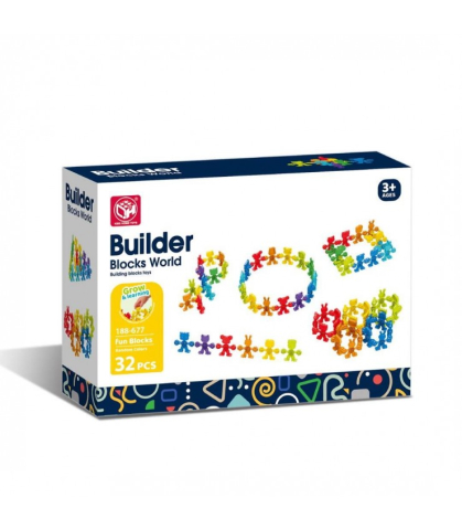 Jucarii educative - Bufnitel-Joc de constructie STEAM - Animalute vesele (32 piese)