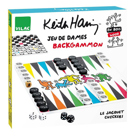 Jucarii 6-8 ani - Vilac-Joc de dame / backgammon - Keith Haring