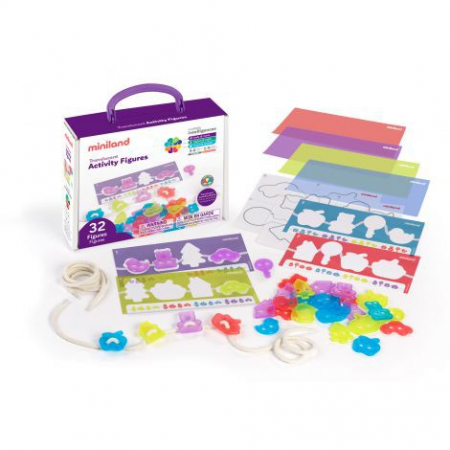 Játékok 2 éves kortól - Miniland Joc de insiretare si secventiere Forme diverse cu piese translucide