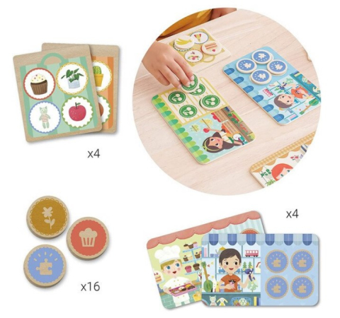 Apli-Joc de memorie Lotto Shopping, Apli Kids, Lemn, 22 x 22 x 5.4 cm, Multicolor [1]