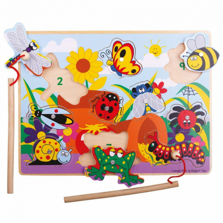 Toate jucariile - BigJigs-Joc-de-pescuit-magnetic-Prietenii-din-gradina