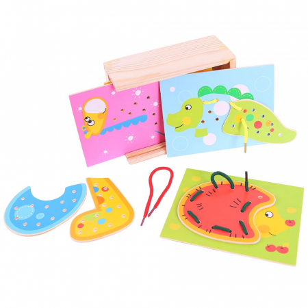 Kirakós játékok - BigJigs-Joc-de-snuruit-Animalute