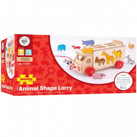 Jocuri de indemanare - BIGJIGS Toys-Joc de sortare - Camionul animalutelor