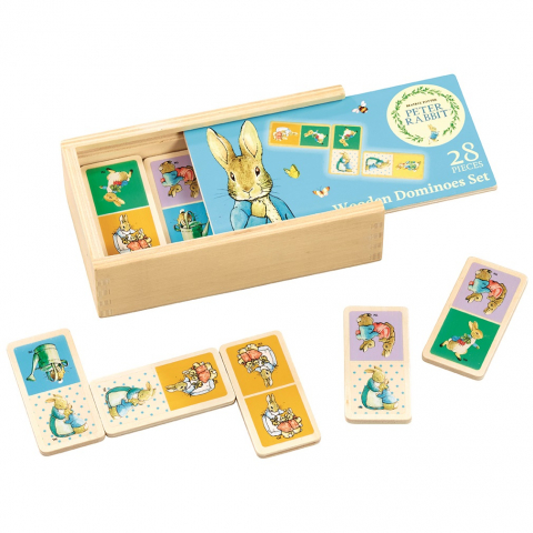 Jucarii 1-3 ani - Rainbow Designs-Joc Domino din lemn Peter Rabbit, 28 piese