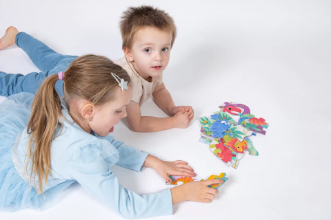 Joc-educational-pentru-copii,-5-puzzle-progresive-cu-Dinozauri,-KuKiKuk-Efko,-19-piese-mari,-carton-gros,-animatii-colorate-haioase,-varsta-2-5-ani-Efko [2]