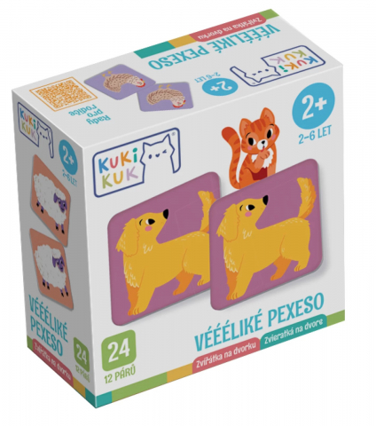 Cadouri copii - Joc-educational-pentru-copii,-Animale-Memo,-KuKiKuk-Efko,-24-perechi,-12-piese-mari,-carton-gros,-animatii-colorate-haioase,-varsta-2-6-ani-Efko