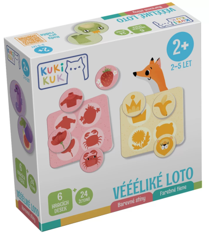 Jucarii educative - Efko-Joc educational pentru copii, Loto culori, obiecte si animale, KuKiKuk Efko, 6 planse culori diferite, 24 jetoane, carton gros, animatii colorate haioase, varsta 2-5 ani