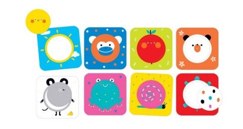Cadouri botez - Joc-educativ-pentru-copii-si-bebelusi,-Banana-Panda-On-the-Go-Discovering-Circles,-Primele-cartonase-cu-imagini-si-cercuri,-16-piese-BANANA-PANDA